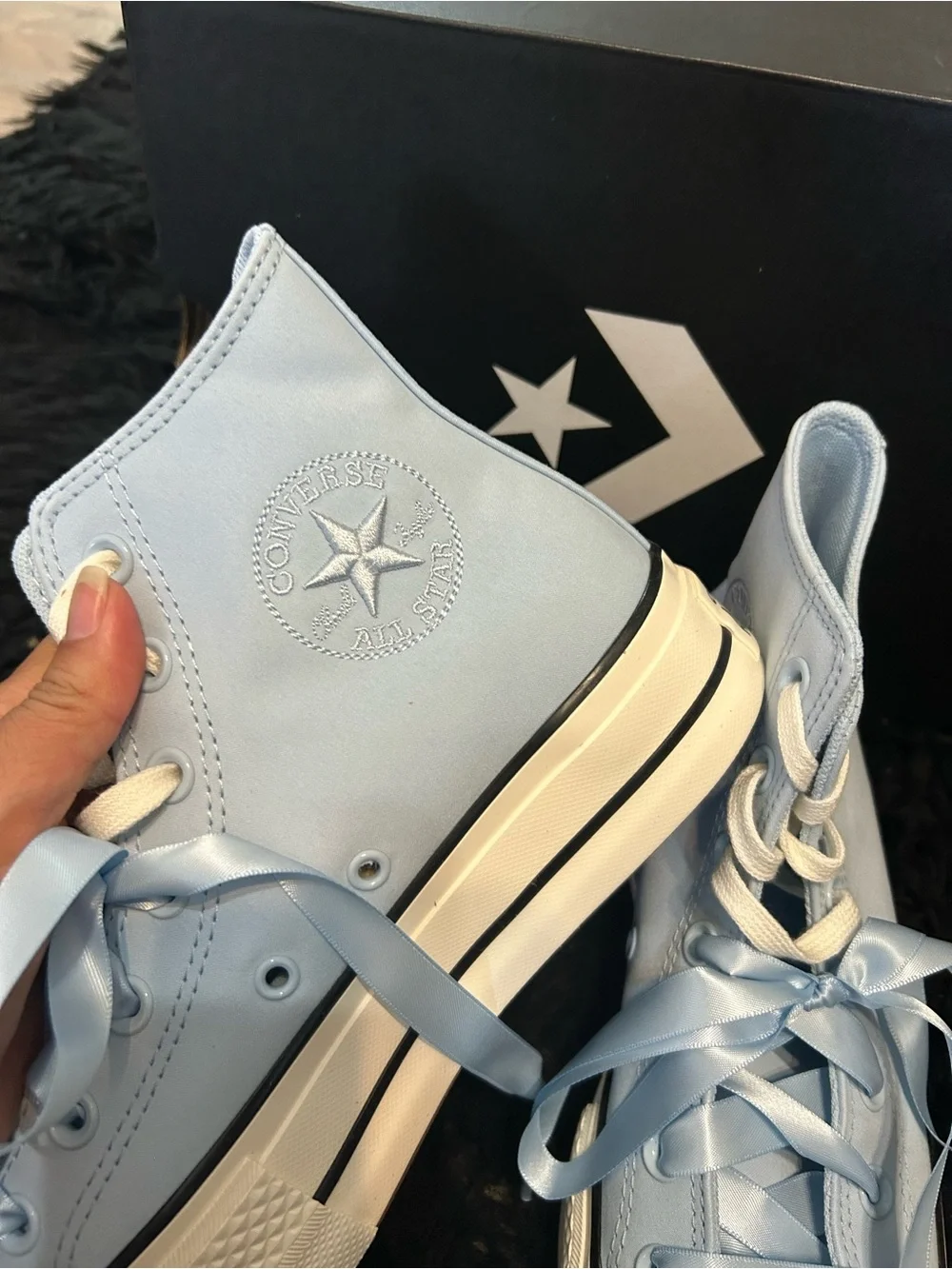 CONVERSE Ctas Lift Hi top blue platform lace up shoes sneakers women’s 7 new
